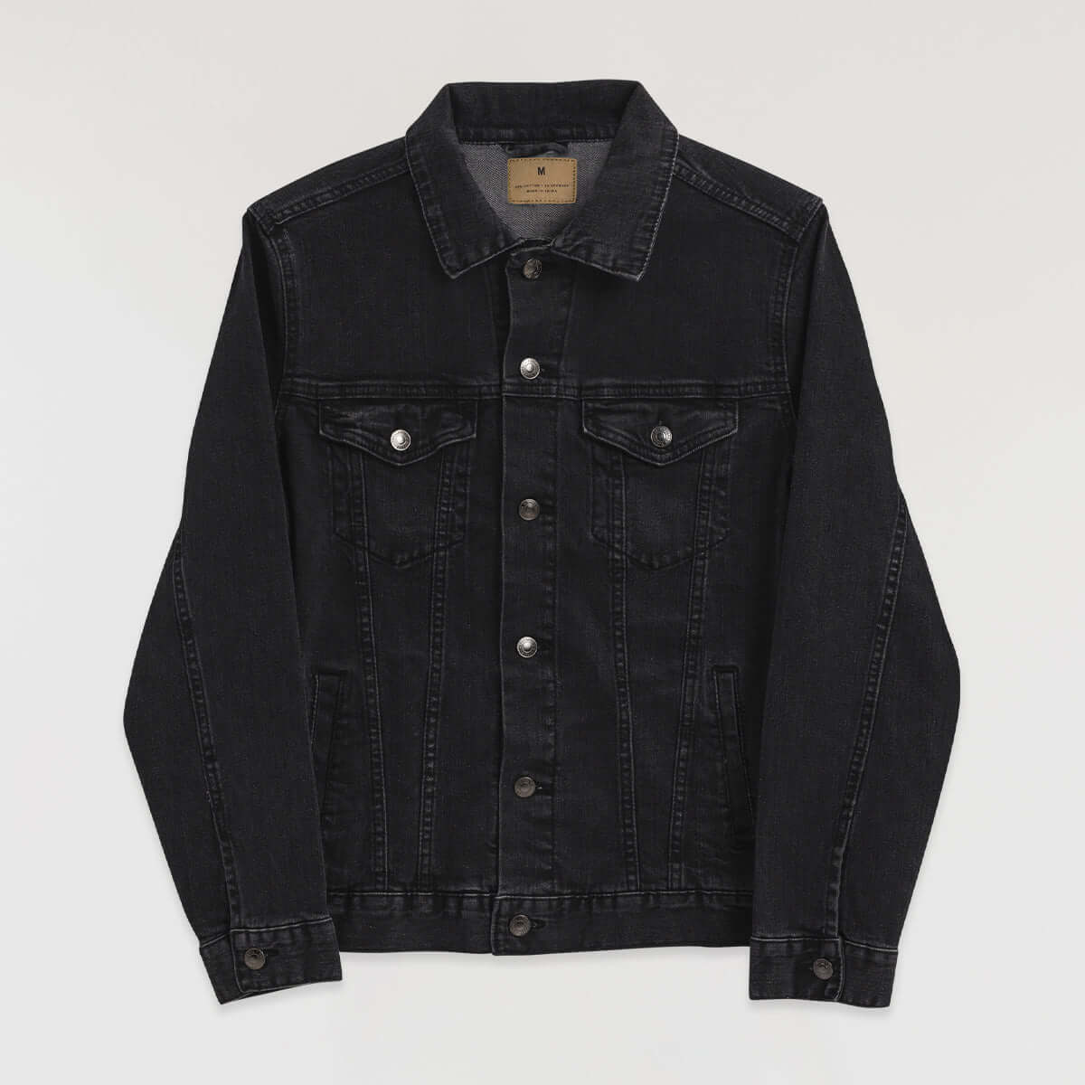 Good Vibes Denim Jacket - White Stitch